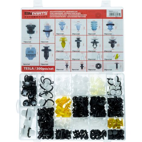 Spezielle Clips und Stifte von Tesla – 300-teiliges Set. (1/4)