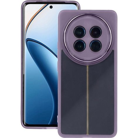 Realme 12 5G Silikonhülle mit Kameraschutz, Transparent/Lila (1/3)