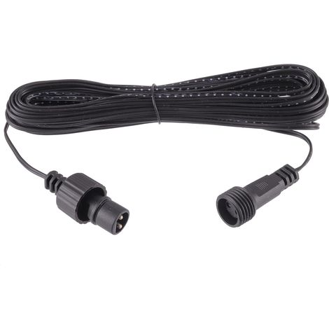 Câble d'extension lumineux Noël étanche IP44 Noir 2 broches mâle/femelle LED basse tension 10 m (1/5)