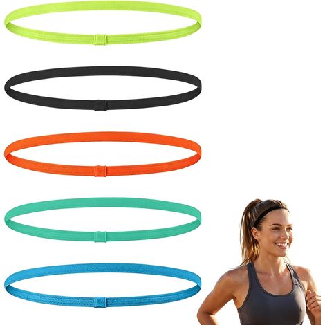 Fasce sportive per bambini – Set di 5 fasce sportive elastiche antiscivolo in silicone, sottili, ideali per ragazze e ragazzi, perfette per calcio, jogging, ciclismo, yoga, corsa e fitness. (1/5)