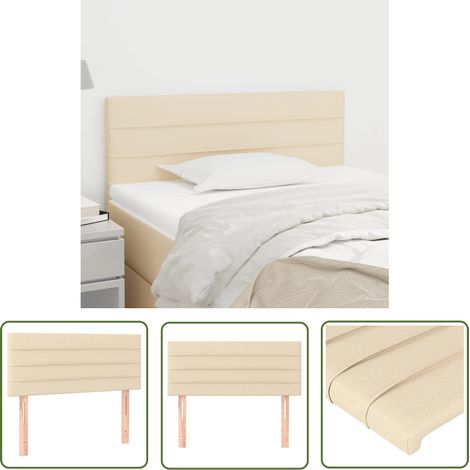 The Living Store Tête de lit Crème 90x5x78/88 cm Tissu - Tête De Lit - Literie - Meuble Chambre - Décoration Chambre - Têtière Lit (1/5)