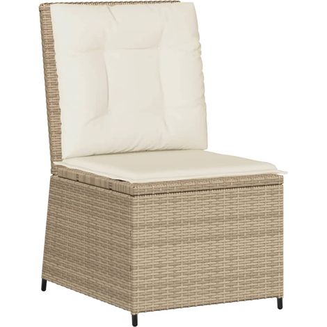 Maison Exclusive - Sillón reclinable de jardín con cojines ratán