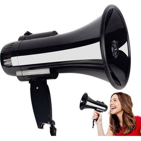 Mégaphone portable de 30 watts avec haut-parleur de style bullhorn et décapsuleur enregistreur 240 secondes
