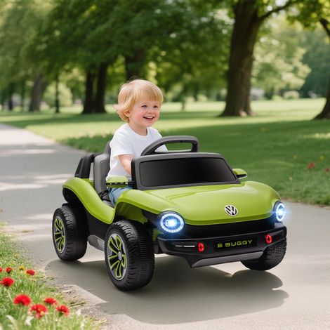 Coche Eléctrico para Niños de +3 Años Volkswagen E-Buggy 12V con Mando a Distancia 2,4 G Ruedas con Suspensión Verde (1/5)