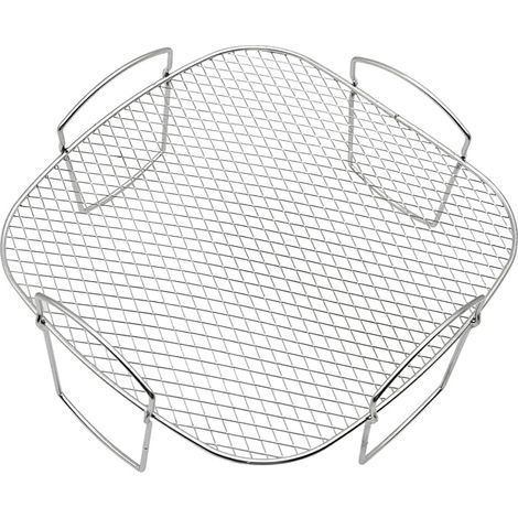 Accessoires de grille pour friteuse à air, grille de gril et de cuisson à la vapeur en acier inoxydable pour 3,5 à 5,8 QT, grille de déshydratation pour friteuse à air (20,5x20,5x9 cm)
