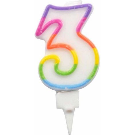 Bougie d'anniversaire chiffre 3 (1/2)