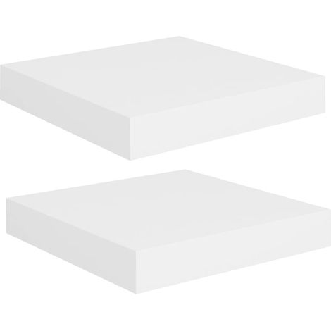 vidaXL Scaffali a Parete 2 pz Bianchi 23x23,5x3,8 cm in MDF