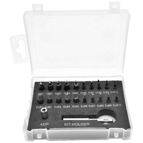Kit d'Extracteur de Vis Cassés, 22 pcs Extracteur de Vis Cassé Endommagées en Outil pour Vis Foirée avec Adaptateur Douille et Porte-embout Magnétique pour Retirer Vis Cassé Boulon Endommagé