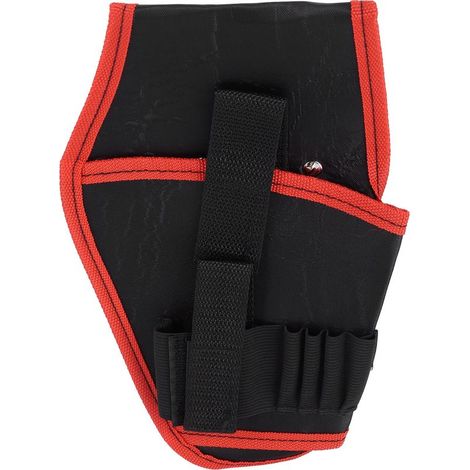 Sacoche porte-outils électrique portable, sac banane multifonction, étui pour perceuse (rouge) (1/5)