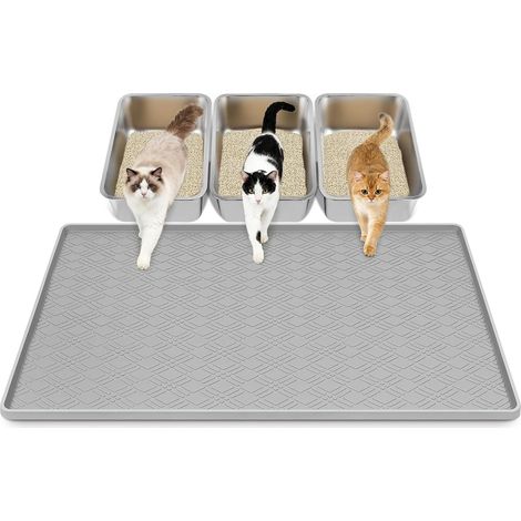 42 x 29 Inches Large Cat Litter Mat (Light Grey) (1/5)