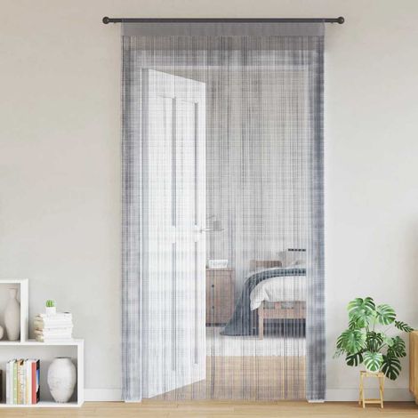 String Curtains 2 pcs Light Grey 100x250 cm vidaXL