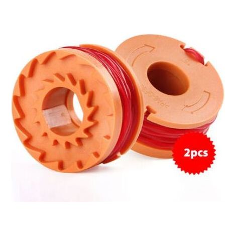 2pcs Bobines de Fil de de coupe de 3m, diamètre de 1.65 mm, Longue Durée, compatible avec les Débroussailleuses et Coupe-Bordures WORX WA0010 (1/4)