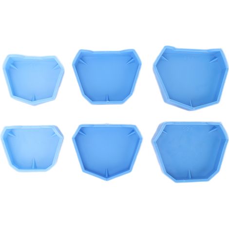 Lot de 6 moules en silicone pour modèles de laboratoire dentaire, en plâtre, bleus. (1/5)
