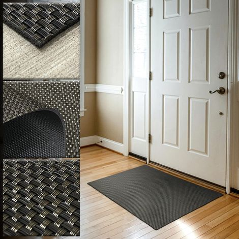 Tapis Vinyle tressé - Tapis Vinyle 50 x 40 cm - Tapis extérieur - Tapis de Cuisine - Tapis Vinyle Cuisine - Tapis Salon - Tapis d'entrée (1/5)