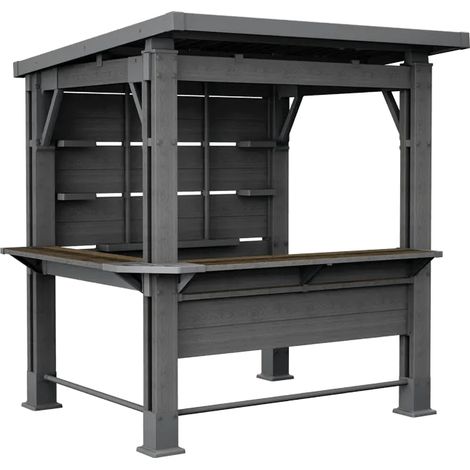 Keter Bar Gazebo Gartenpavillon mit Bartresen, wetterfest, H238 x B230 x T200 cm