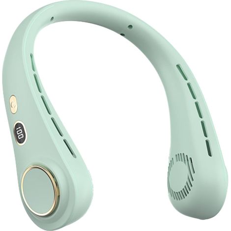 Wearable Bladeless Nackenventilator 720° Luft 5Stufen Grün. (1/5)