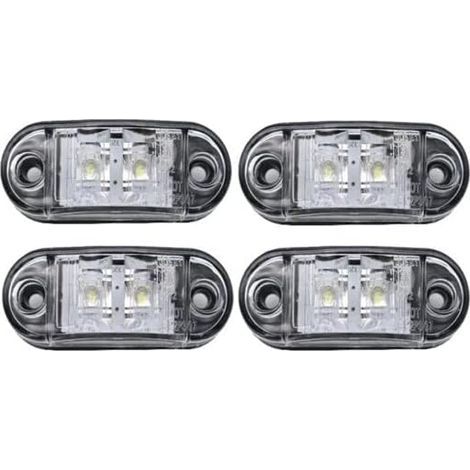 4pcs LED side sign Light 12V / 24V avant et arrière lampe indicateur étanche position sidelight pour caravane, fourgon, camion, remorque, voiture, bateau de bus, Blanc (1/5)