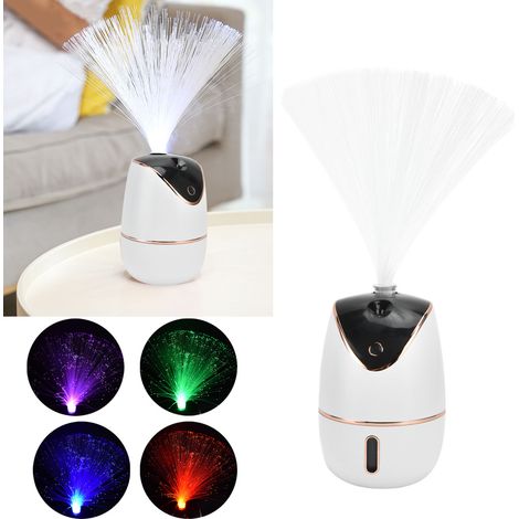 Humidificateur grande capacité de 540 ml, humidificateur à dégradé de couleurs étoilé, humidificateur de voiture, rechargeable par USB, blanc. (1/5)