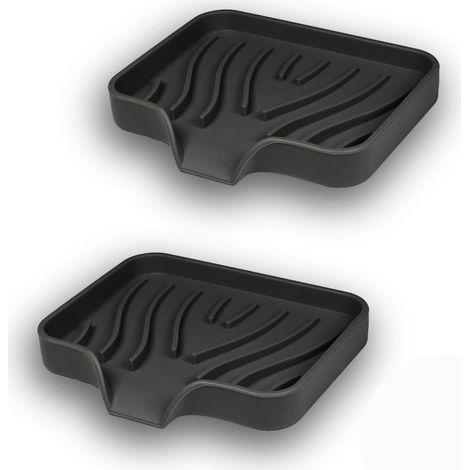 1 Porte-savon, Silicone, Égouttoir intégré, Antidérapant, Salle de bain, Cuisine (1/5)