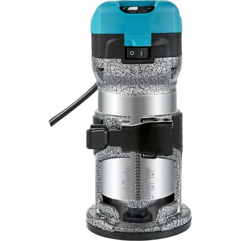 Défonceuse 710W, outil de menuiserie avec trois douilles de serrage, base fixe, coque en aluminium, vitesse 13 000-33 000 tr/min. (1/5)