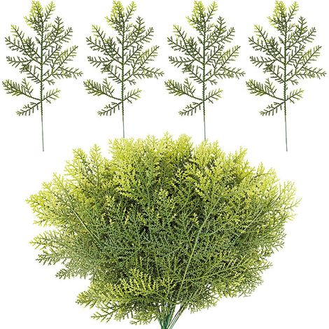 Branches Artificielles - Pin - 20 Pièces - 45 cm - Pour Guirlandes Couronnes Décoration Intérieure Extérieure Noël (1/5)