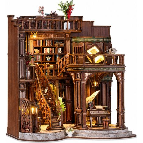 Serre-Livre Cottage Rétro Européen 3D Bois Cadeau Monté (1/5)