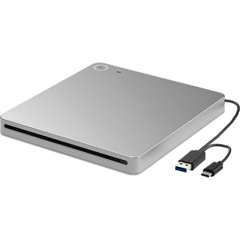 Lecteur Blu-ray/DVD externe 3D, lecteur CD/DVD ultra-mince à fente USB 3.0 et Type-C