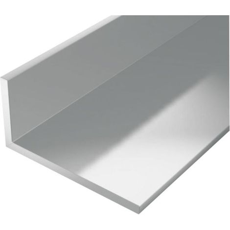 Profil d'angle en aluminium 1000 x 25 x 15 mm – Finition argent – Profilé d'angle inégal pour finition murale et sol – Épaisseur 1,5 mm – (1/2)