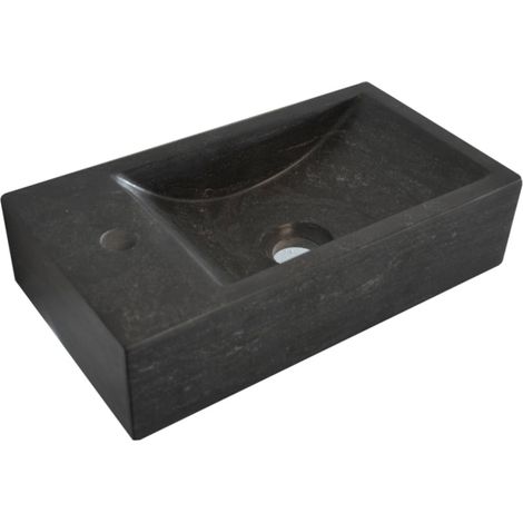 Sapho Blok - Handwaschbecken 40x22 cm, Hahnloch links, ohne Überlauf, anthrazit 2401-38 (1/5)
