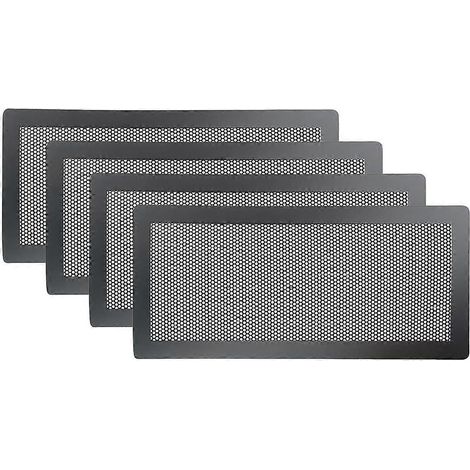 Lot de 4 grilles d'aération magnétiques pour sols et murs/plafonds - Filtres en maille de 14 x 30 cm pour retenir les débris (1/5)
