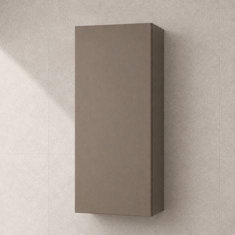Pensile bagno sospeso 30x74 cm tortora con anta reversibile Tierra (1/5)
