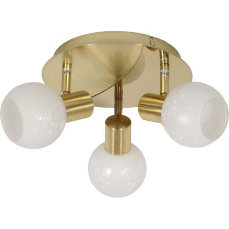 Plafoniera Candellux Avila metallo ottone/bianco 3xE14 36cm