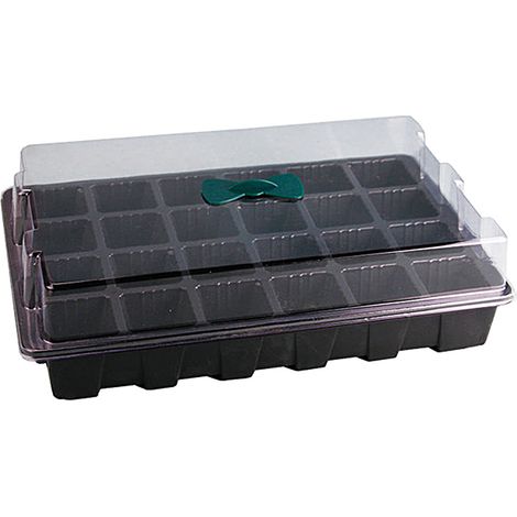 Lot de 3 plateaux de semis 24 alvéoles avec couvercle, bac de culture en plastique pour jardin, pots pour plantes fleurs et semis.
