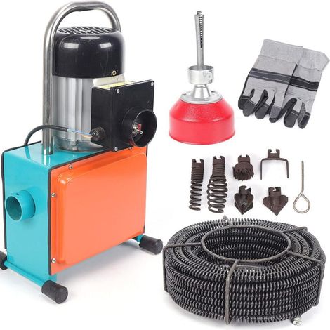 1000W IP44 Rohrreinigungsgerät Rohrreiniger +16mm Drill Bit Abflussreiniger Rohrdurchmesser 20-150 mm (1/5)