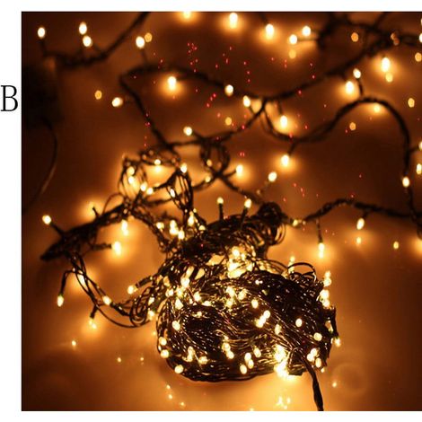 Guirlande Lumineuse LED - 100 Ampoules - Câble En Cuivre De 4 M - Blanc Chaud - Fonctionne En 220 V - Pour Décoration De Mariage Fête Noël (1/5)