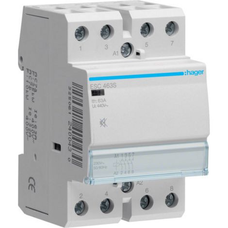 hager Brummfreies Schütz / Schaltschütz, 63A, 4S, 230V AC