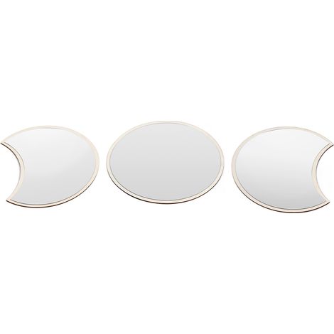 Ensemble de miroirs à phases lunaires, décoration murale décorative en acrylique et bois, autocollante, ornement (1/5)