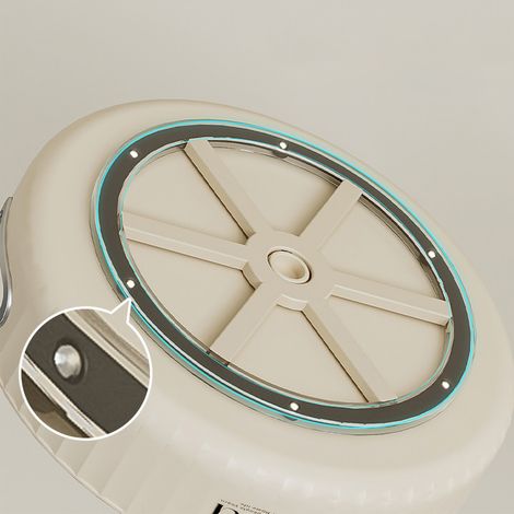 Plateau de rangement rotatif rond blanc crème pour comptoirs de cuisine - Support de rangement multifonctionnel pour bouteilles de condiments (1/5)