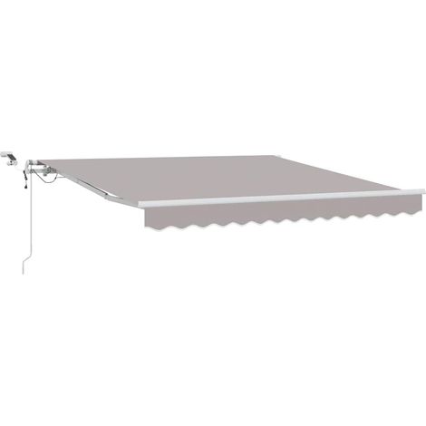 Store banne Auvent Rétractable Gris clair 350 x 250 cm Polyester et métal (1/5)