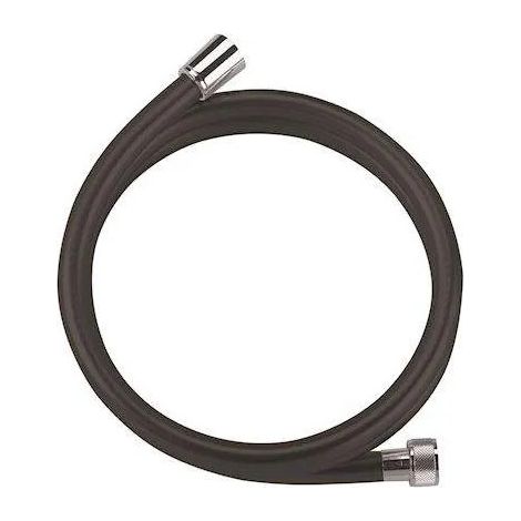 Brauseschlauch 1.5m aus schwarzem glatten PVC, verchromte Mutter 15x21