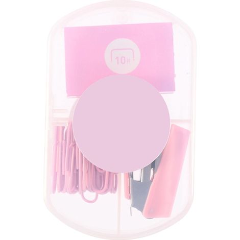 Kleiner, tragbarer und kompakter Hefter, ideal für Büro und Schule. Hefter und Büroklammer inklusive. Farbe: Kirschrosa. (1/5)