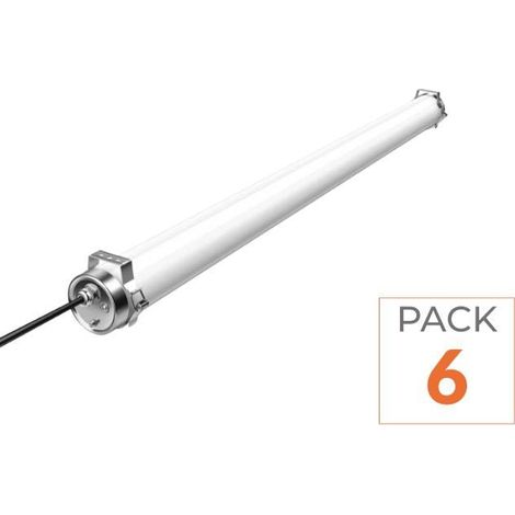 Pack de 6 - Réglette LED Étanche 120cm 40W IP69K - Garantie 5 ans - Blanc Neutre 4000K - 5500K - SILAMP