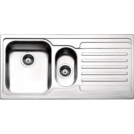 Apell VE1002ILAC Venezia Lavello da Incasso Sottopiano 2 Vasche con Gocciolatoio a Sinistra Acciaio Inox Antigraffio colore Argento