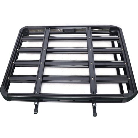 Universal Alu Dachträger Dachgepäckträger Fracht Träger Korb Wanne Gepäck mit Bars 68kg Schwarz (1/5)