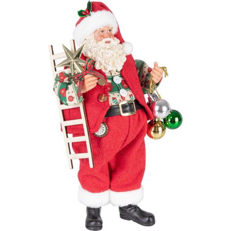 Babbo natale" George" rosso in poliestere per decorazioni natalizie -Con dolci (1/2)