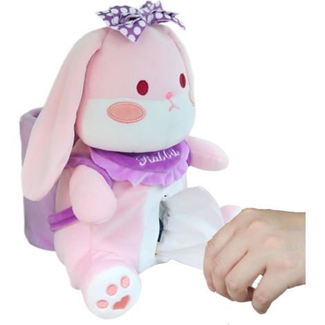 Boîte de papier de voiture en forme de lapin en peluche pour (1/5)