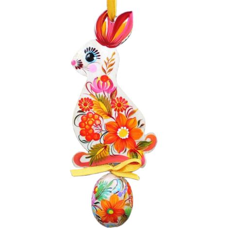 Easter Bunny Egg Pendant Home Garden Decoration Easter Theme Hang Decorations for Wall Window Door (1/5)