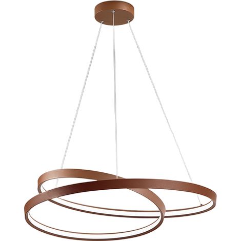Suspension Led 55W Circulaire Dimmable Cct, Structure En Métal Couleur Cannelle Mat, Hauteur Réglable, Design Moderne - Marque Perenz Lampe Chic (1/3)