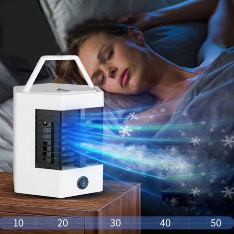 Mini climatiseur portable brumisateur rafraîchissant évaporatif ventilateur personnel pour chambre bureau bureau (1/5)