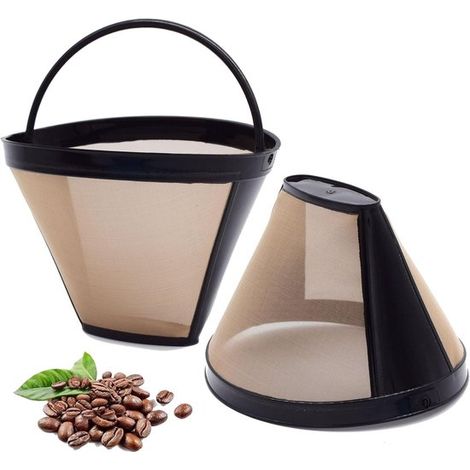 Wiederverwendbare Kegel Kaffeefilter Nr. 4, Ersatzfilterkorb. Geeignet für Cuisinart Kaffeemaschinen (2 Filter). (1/5)